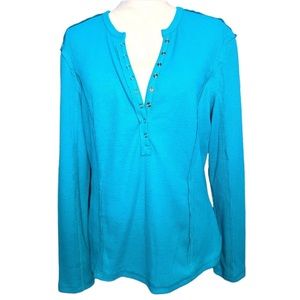 Womens Long Sleeve Henley T-shirt